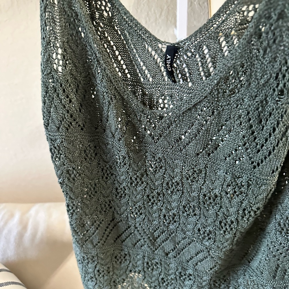 Only dark green knit  top M